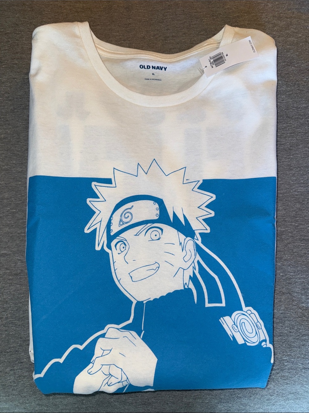 Naruto Believe It Graphic Tee XL White Blue Anime Shirt NWT